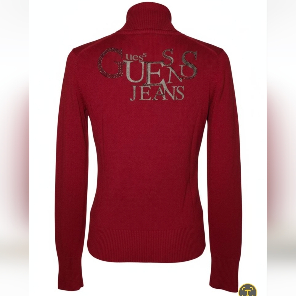 Guess Women's Vibrant Red Crew Neck Sweater